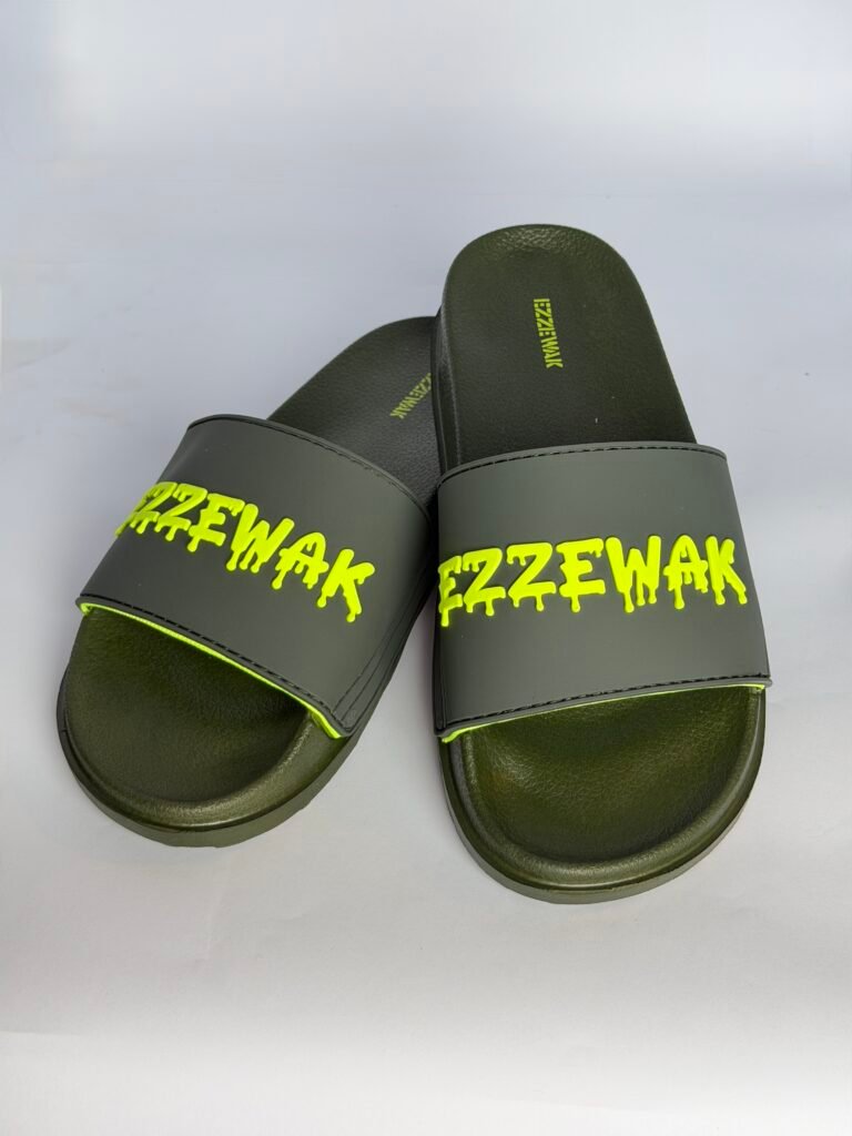 EZZEWAK Men's Drip Font Logo Sport Slides – Casual Streetwear Sandals