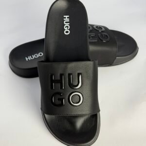 Men's HUGO Embossed Logo Sport Slides – Cushioned Casual Beach