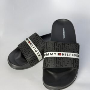 Men's black monogram logo sport slides – Xstepora